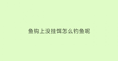 “鱼钩上没挂饵怎么钓鱼呢(鱼钩上没鱼食为什么鱼漂不起来)