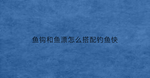 鱼钩和鱼漂怎么搭配钓鱼快(鱼钩和鱼漂怎么搭配钓鱼快的)