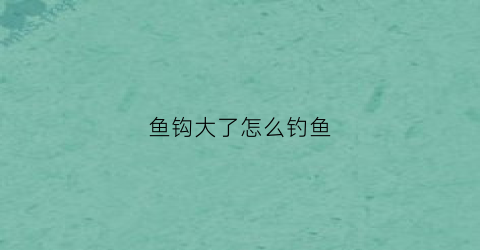 鱼钩大了怎么钓鱼(鱼钩大了有什么影响)