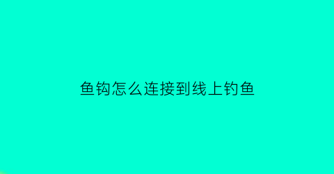 鱼钩怎么连接到线上钓鱼