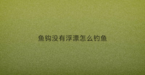 鱼钩没有浮漂怎么钓鱼(没有钓鱼钩怎么办)