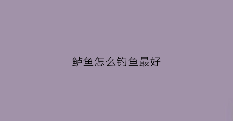鲈鱼怎么钓鱼最好(鲈鱼怎样钓法)