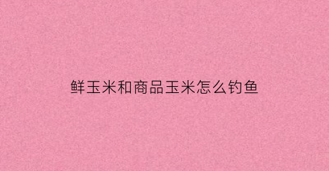 鲜玉米和商品玉米怎么钓鱼(钓鱼用新鲜玉米好还是商品玉米好)