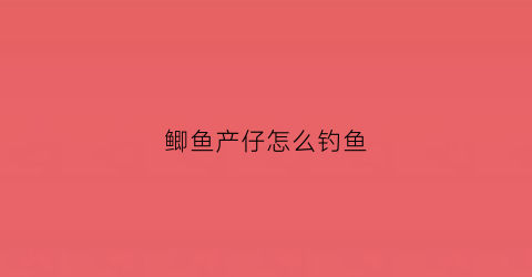 鲫鱼产仔怎么钓鱼(鲫鱼产子过程需要多长时间)