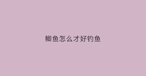 鲫鱼怎么才好钓鱼