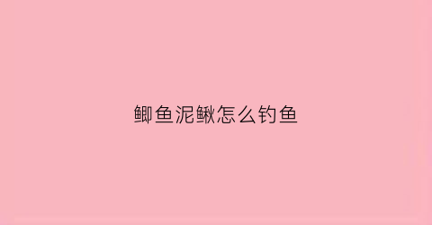 鲫鱼泥鳅怎么钓鱼(鲫鱼泥鳅怎么钓鱼视频)