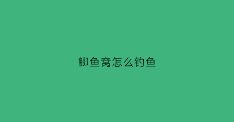 鲫鱼窝怎么钓鱼(野钓鲫鱼窝)