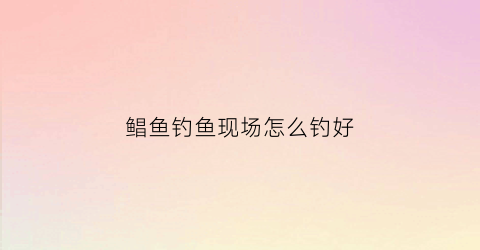 鲳鱼钓鱼现场怎么钓好(鲳鱼怎么钓什么饵料)