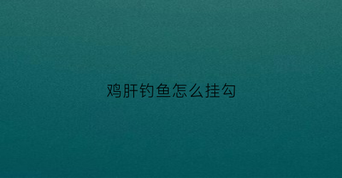 鸡肝钓鱼怎么挂勾(鸡肝钓鱼怎么挂钩)