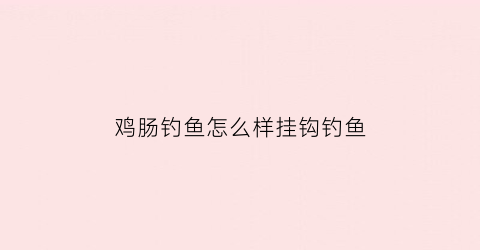 鸡肠钓鱼怎么样挂钩钓鱼