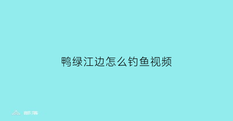 “鸭绿江边怎么钓鱼视频(鸭绿江能钓到什么鱼)