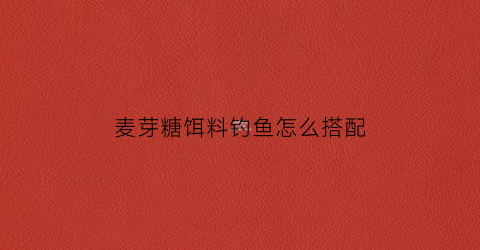 麦芽糖饵料钓鱼怎么搭配