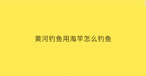 黄河钓鱼用海竿怎么钓鱼(黄河钓鱼海竿用多大铅坠最好)