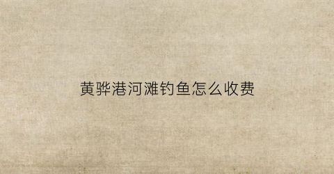 黄骅港河滩钓鱼怎么收费(黄骅港海边钓鱼地点)