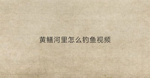 黄鳝河里怎么钓鱼视频(黄鳝钓法视频教程)