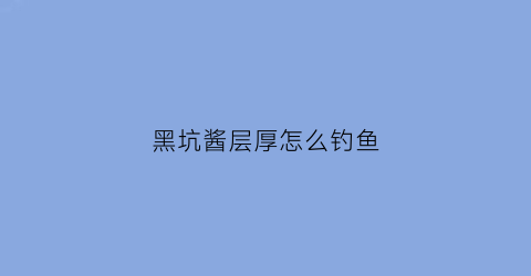 黑坑酱层厚怎么钓鱼(黑坑有酱层怎么钓鱼)