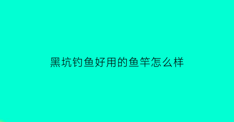 黑坑钓鱼好用的鱼竿怎么样(黑坑钓鱼好用的鱼竿怎么样选)