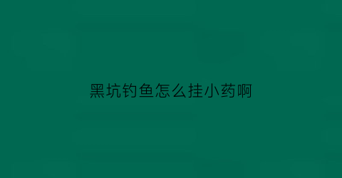 黑坑钓鱼怎么挂小药啊(黑坑挂饵料怎么调漂)