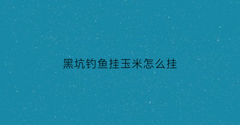 黑坑钓鱼挂玉米怎么挂(黑坑钓玉米技术)