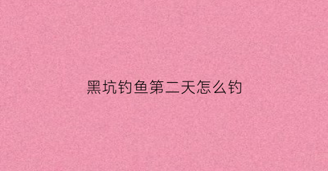 黑坑钓鱼第二天怎么钓(黑坑第一天放鱼好钓吗)