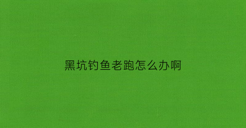 黑坑钓鱼老跑怎么办啊(黑坑跑鱼是怎么回事)