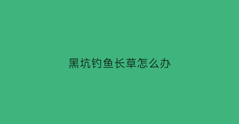 黑坑钓鱼长草怎么办