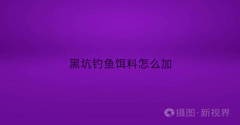 黑坑钓鱼饵料怎么加