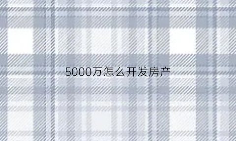 5000万怎么开发房产(五千万的房子提成多少)