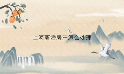 上海离婚房产怎么处理