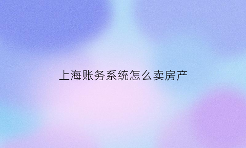 上海账务系统怎么卖房产