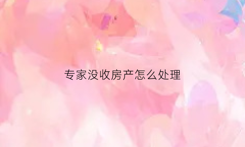 专家没收房产怎么处理(专家没收房产怎么处理好)
