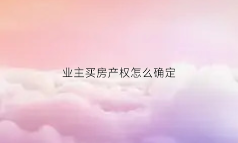 业主买房产权怎么确定