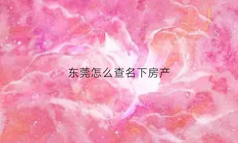 东莞怎么查名下房产