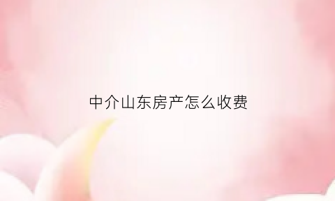 中介山东房产怎么收费(中介山东房产怎么收费的)