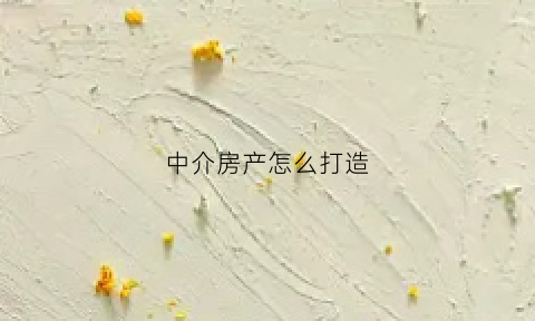 中介房产怎么打造(怎么做中介房产销售)