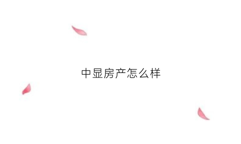 中显房产怎么样(中显金融公司怎么样)