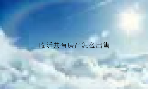 临沂共有房产怎么出售(临沂市共有产权房)