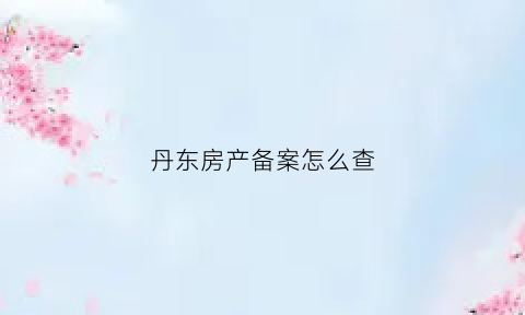 丹东房产备案怎么查(丹东房产查询)