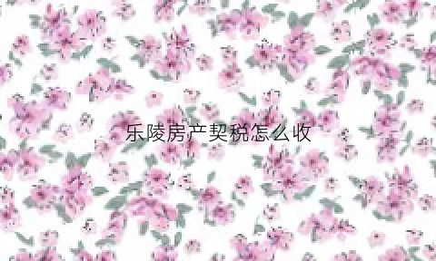 乐陵房产契税怎么收(乐陵房屋预售)