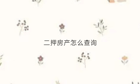 二押房产怎么查询(二押的房子怎么交易)