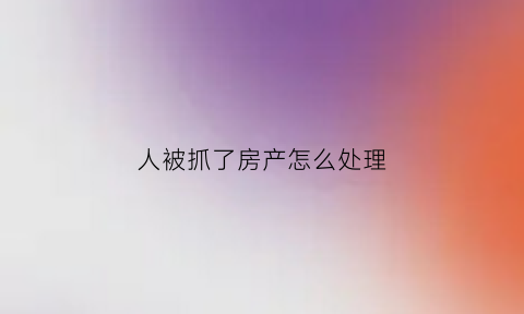人被抓了房产怎么处理(人被逮进去怎么处理)
