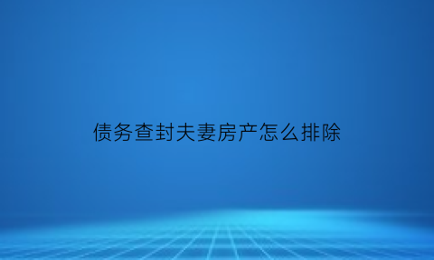 债务查封夫妻房产怎么排除(个人债务查封共同房产)