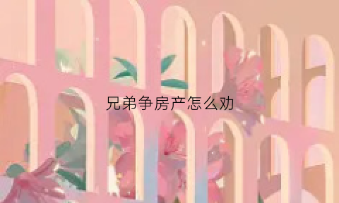 兄弟争房产怎么劝(兄弟争房子有意义吗)