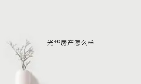 光华房产怎么样(光华房地产开发公司地址)