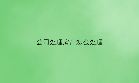 公司处理房产怎么处理(公司将房产出售的流程)
