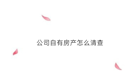 公司自有房产怎么清查(公司自有房产每年交税吗)