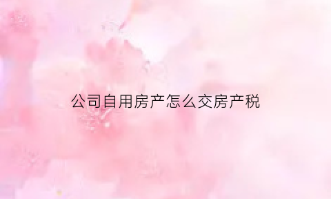 公司自用房产怎么交房产税(企业自用的房产缴纳房产税的计税依据是)