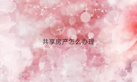 共享房产怎么办理(共享房产怎么申请)