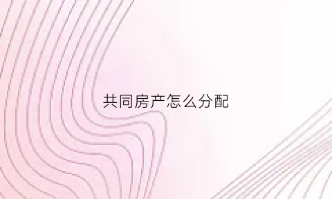 共同房产怎么分配(共同房产如何继承)