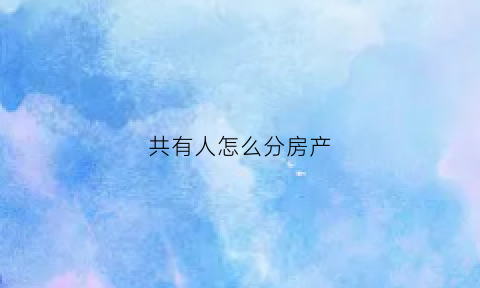 共有人怎么分房产(共有人分割房产)
